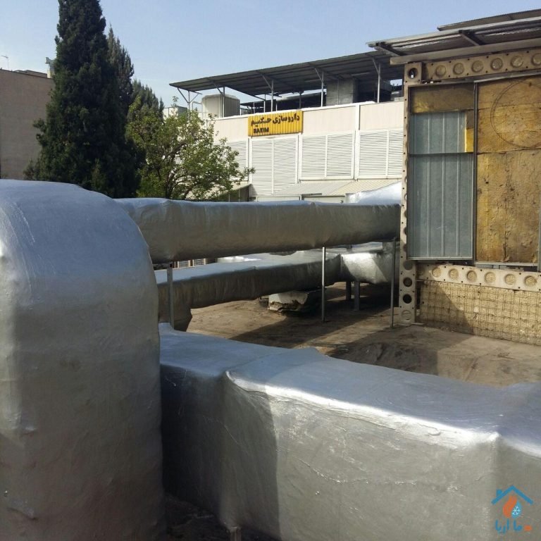 عایق بندی کانال با پشم شیشه و مواد رطوبتی داروسازی حکیم